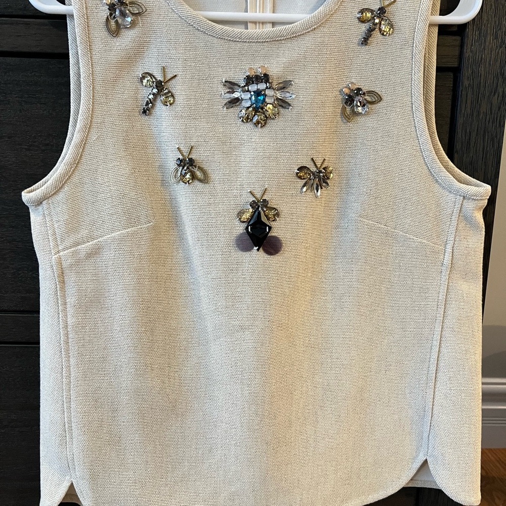 Banana Republic Cream Embellished Tank Top